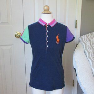 RALPH LAUREN COLLARED BUTTON-DOWN COLOR BLOCK POLO